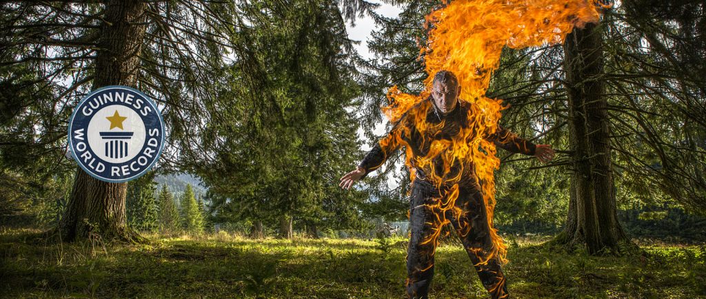 Guinness World Record GWR Body Burn Stunt Stuntman on Fire World Record Joe Toedtling Fighting for Film Stunt Factory Action Workshop Learn Stunt School Hero